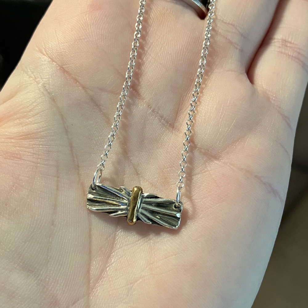 *** melted down*** poppy collective portal necklace silver and gold 18”